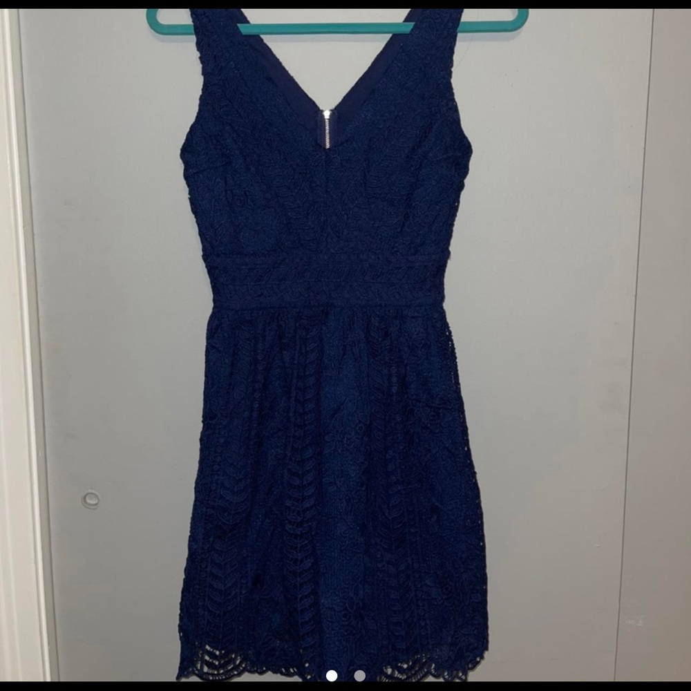 Lace navy blue dress